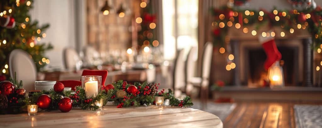 décoration de la table de Noël
